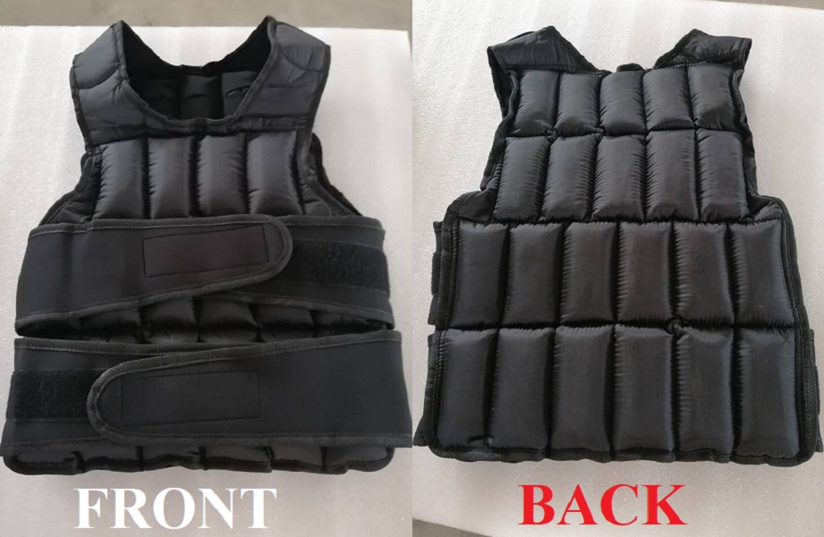 Weight Vest Adjustable Exerice Workout w/ 36 Weights Padding black 15kg
